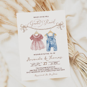 Boho-Babykleidung Geschlechtsenthüllung Einladung
