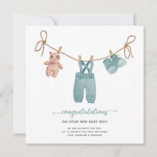 BOHO Babykleidung Gratulationskarte