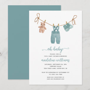 BOHO Babykleidung Jungen Oh Baby Shower Einladung