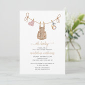 BOHO Babykleidung neutral Oh Babydusche Einladung (Stehend Vorderseite)