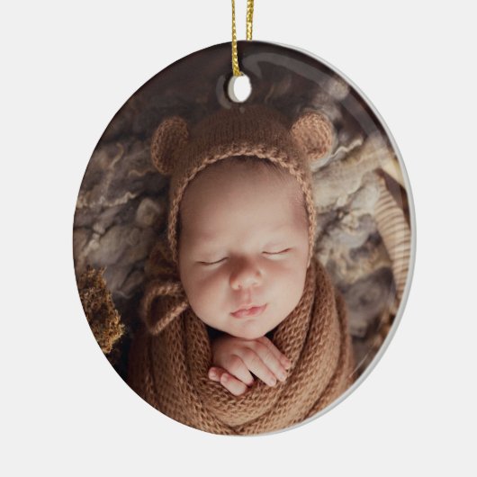 Boho Baby's First Christmas Birth Stat Keramik Ornament (Links)