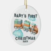 Boho Baby's First Christmas Train Ornament (Rechts)