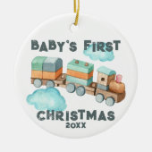 Boho Baby's First Christmas Train Ornament (Vorne)