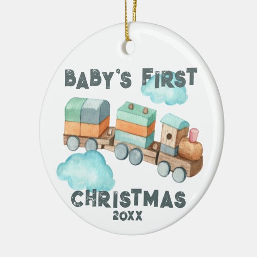 Boho Baby's First Christmas Train Ornament (Links)