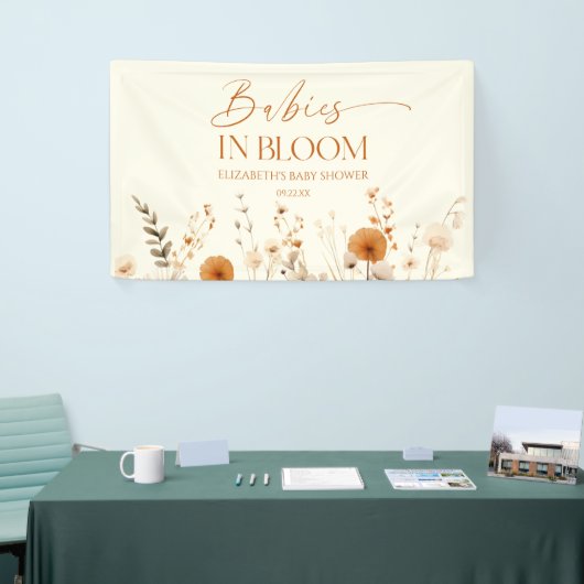 Boho Babys in Bloom Wildblume Twins Kinderdusche Banner (Messeveranstaltung)