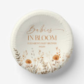 Boho Babys in Bloom Wildblume Twins Kinderdusche Pappteller (Vorderseite)