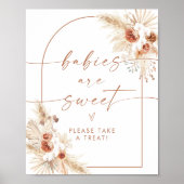 Boho Babys sind süße Baby Dusche Dessert Zeichen Poster (Vorne)