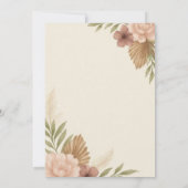 Boho Bachelorette Bash Invitation | Neutral Floral Einladung (Rückseite)