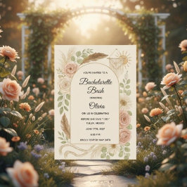 Boho Bachelorette Bash Invitation | Neutral Floral Einladung