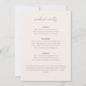 Boho Bachelorette Weekend Einladung und Tour (Rückseite)