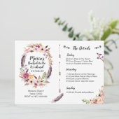 Boho Bachelorette Wochenenden-Routen-Einladung Einladung (Stehend Vorderseite)