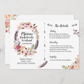 Boho Bachelorette Wochenenden-Routen-Einladung Einladung (Vorne/Hinten)