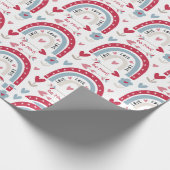 Boho Bainbow Valentine-Tagesmuster Geschenkpapier (Ecke)