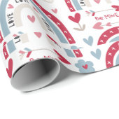 Boho Bainbow Valentine-Tagesmuster Geschenkpapier (Rolleneckpunkt)