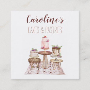 Boho Baking Bakery Boutique, Cupcakes & Gebäck S Quadratische Visitenkarte