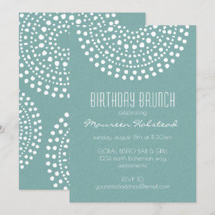 Boho Bali Birthday Brunch auf Aquamarin Einladung