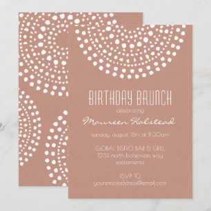 Boho Bali Birthday Brunch auf Kupfer Einladung