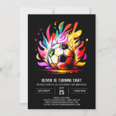 Boho Ball Editable Soccer Birthday Einladung (Vorderseite)