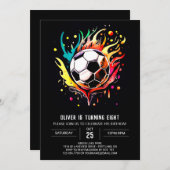 Boho Ball Printable Soccer Birthday Einladung (Vorne/Hinten)