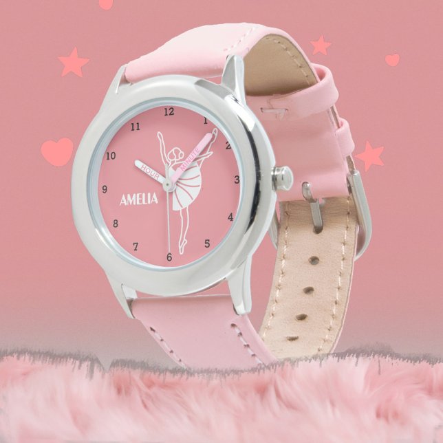 Boho Ballerina Ballett Tutu Girl Practice Pink Armbanduhr (Von Creator hochgeladen)