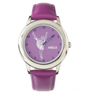 Boho Ballerina Ballett Tutu Mädchen Übung Lila Armbanduhr