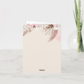 Boho Balloons-getrocknete Pampas, Pink, Brown, Bab Dankeskarte (Rückseite)