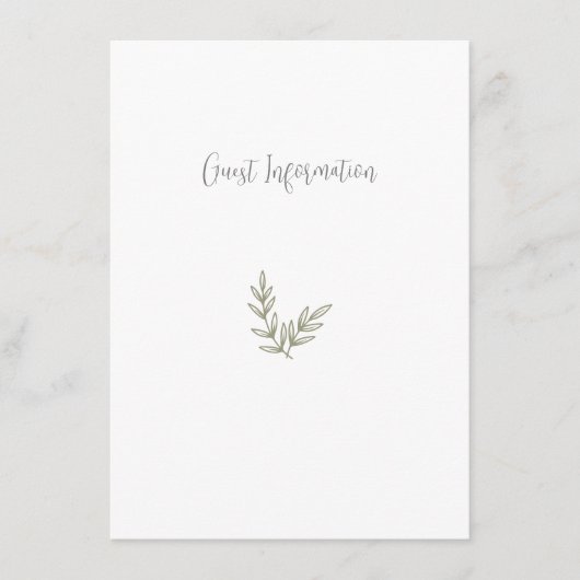 Boho Bamboo Botanischer Leaf Soft Eleganter Garten Begleitkarte (Vorderseite)