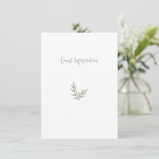 Boho Bamboo Botanischer Leaf Soft Eleganter Garten Begleitkarte (Stehend Vorderseite)