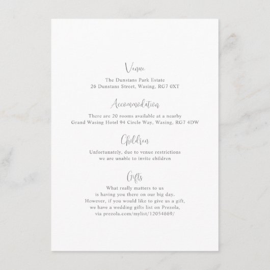 Boho Bamboo Botanischer Leaf Soft Eleganter Garten Begleitkarte (Rückseite)