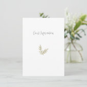 Boho Bamboo Botanischer Leaf Soft Eleganter Garten Begleitkarte (Stehend Vorderseite)