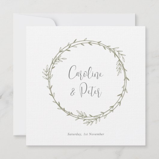 Boho Bamboo Botanischer Leaf Soft Eleganter Garten Einladung (Vorderseite)