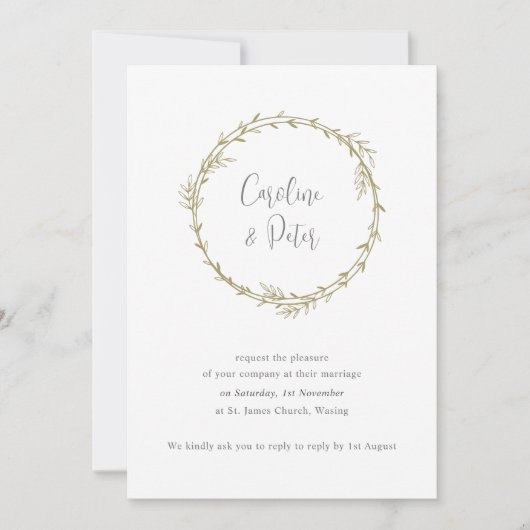 Boho Bamboo Botanischer Leaf Soft Eleganter Garten Einladung (Vorderseite)