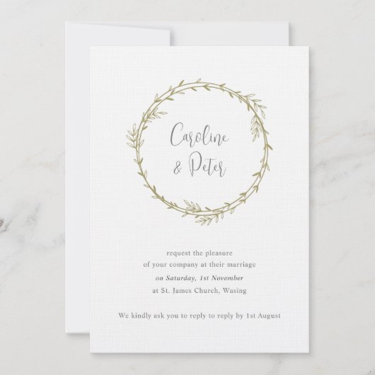 Boho Bamboo Botanischer Leaf Soft Eleganter Garten Einladung (Vorderseite)