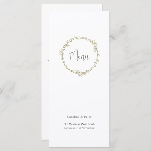 Boho Bamboo Botanischer Leaf Soft Eleganter Garten Menükarte (Vorne/Hinten)