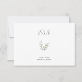 Boho Bamboo Botanischer Leaf Soft Eleganter Garten RSVP Karte (Vorderseite)