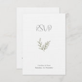 Boho Bamboo Botanischer Leaf Soft Eleganter Garten RSVP Karte (Vorne/Hinten)