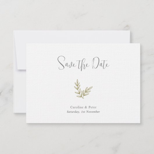 Boho Bamboo Botanischer Leaf Soft Eleganter Garten Save The Date (Vorderseite)