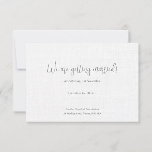 Boho Bamboo Botanischer Leaf Soft Eleganter Garten Save The Date (Rückseite)