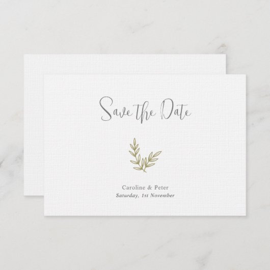 Boho Bamboo Botanischer Leaf Soft Eleganter Garten Save The Date (Vorne/Hinten)