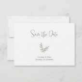 Boho Bamboo Botanischer Leaf Soft Eleganter Garten Save The Date (Vorderseite)