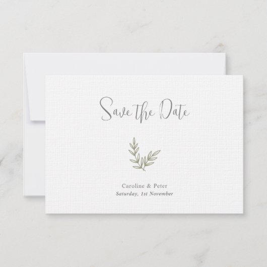 Boho Bamboo Botanischer Leaf Soft Eleganter Garten Save The Date (Vorderseite)