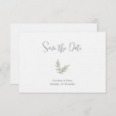 Boho Bamboo Botanischer Leaf Soft Eleganter Garten Save The Date (Vorne/Hinten)
