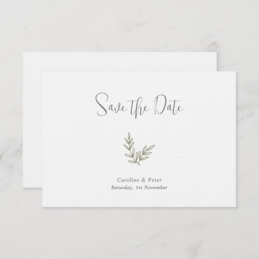 Boho Bamboo Botanischer Leaf Soft Eleganter Garten Save The Date (Vorne/Hinten)