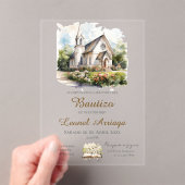 Boho Baptism in Spanish with church Acryleinladungen (Insitu (Handheld))