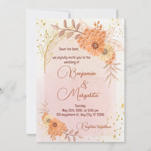 Boho Baptism Invite, Pampas Grass Boho Hochzeit Einladung (Vorderseite)