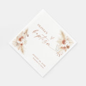 Boho Baptism Napkins | Pampas Grass Christening Serviette (Ecke)