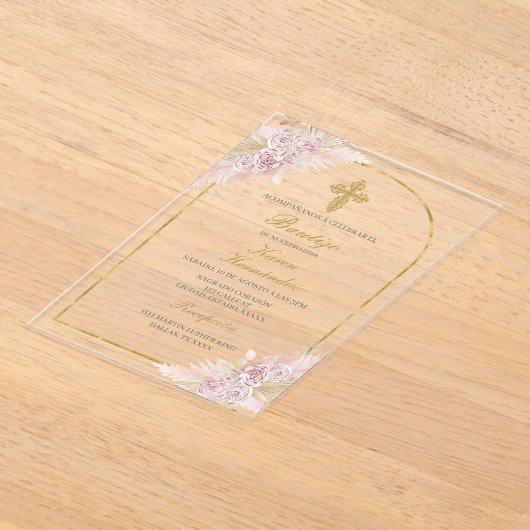 Boho BaptisSpanish Acryleinladungen (Ablage )