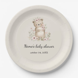 Boho-Bär-Biene-Wald-Baby-Party-Teller Pappteller