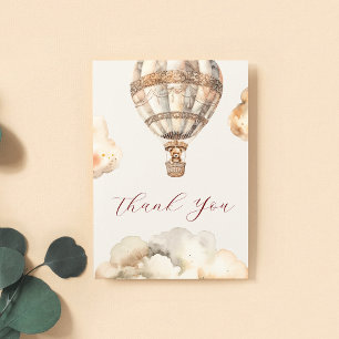 Boho-Bär-Luftballon-Pastell-Baby-Shower-Dankeschön Dankeskarte