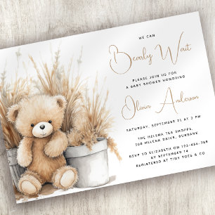 Boho-Bär Pampasgras Kaum erwarten Baby-Party Einladung